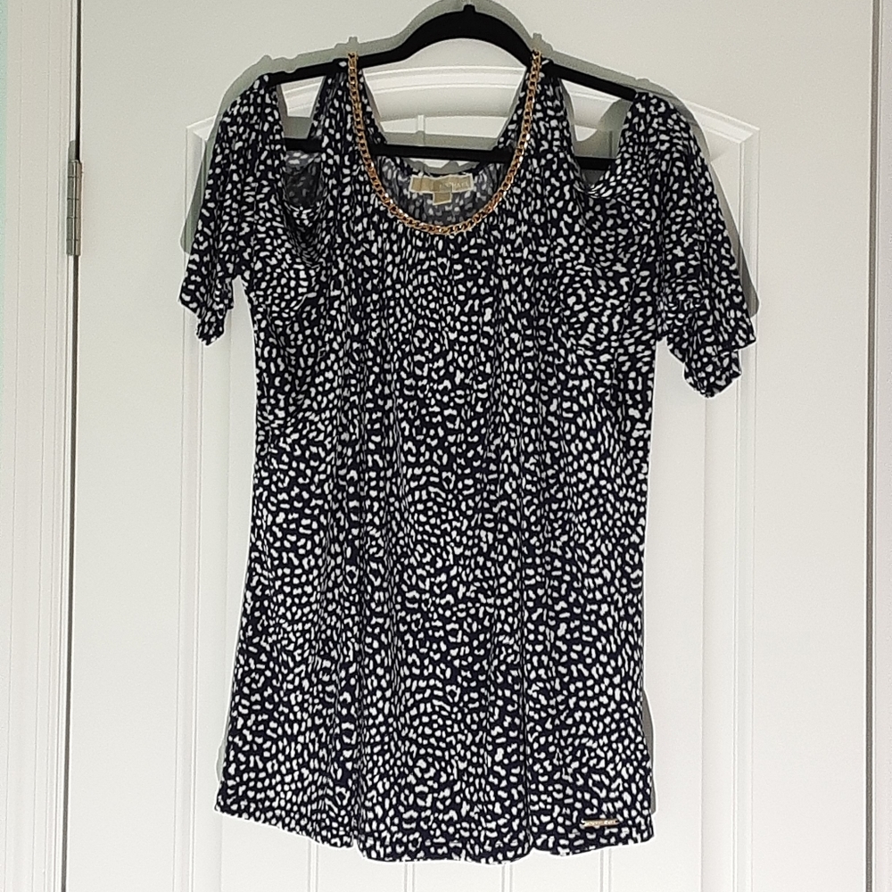 Michael Michael Kors Bare Shoulder Top w/Chain Neckline